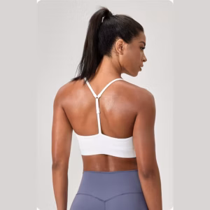 Lavender Y-strap shockproof sports bra