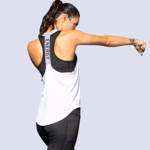White Sleeveless Loose Fit Racerback