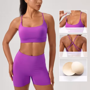 Sky Blue Shockproof fitness bra